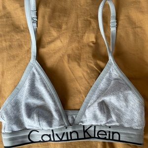 Calvin Klein unlined cotton grey bralette